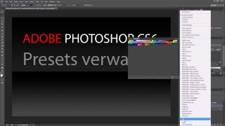Adobe Photoshop CS6 - Presets verwalten