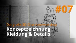 Blender 3D-Charakterworkshop | #07 - Konzeptzeichnung Kleidung & Details