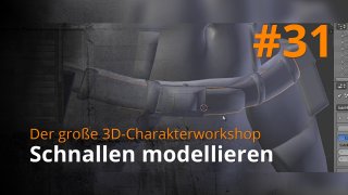 Blender 3D-Charakterworkshop | #31 - Schnallen modellieren